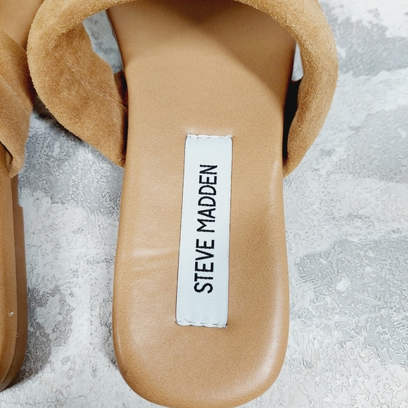 NEW Steve Madden Women's Wizen Tan Flat Sandals F533 - Picture 7 of 9